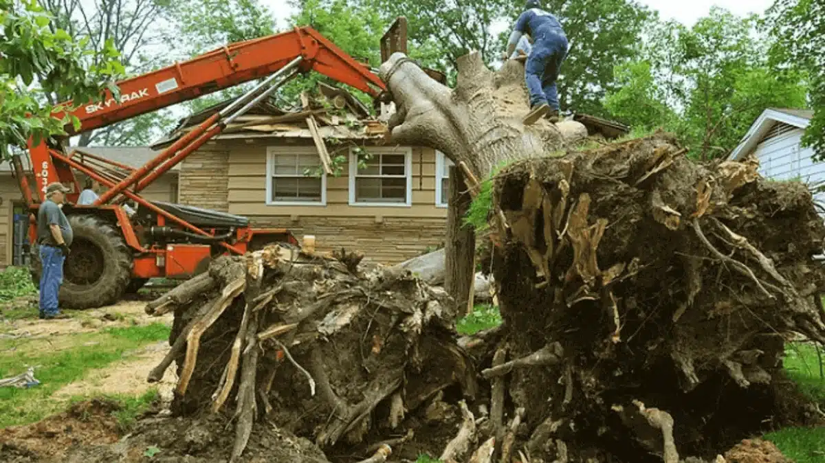 storm damage tree cleanup